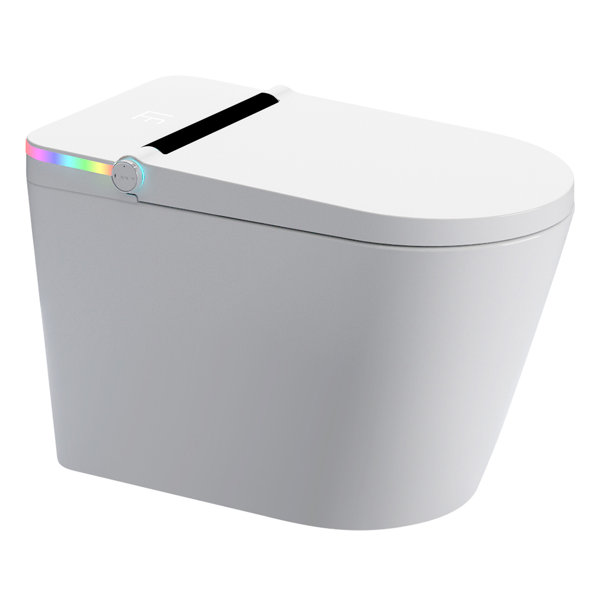 Buruis Smart Tankless Toilet With BuiltIn Bidet Seat, Auto Lid Opening